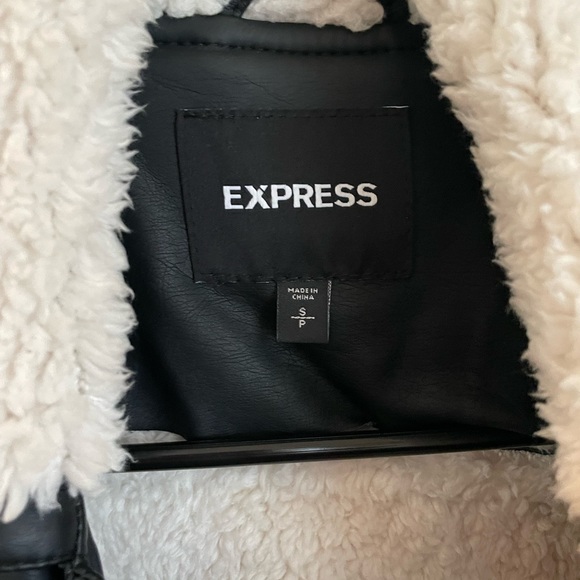 Express Sherpa Lined Faux Leather Jacket - Picture 4 of 6